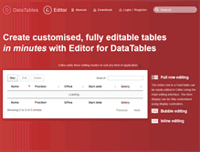 Tablet Screenshot of editor.datatables.net